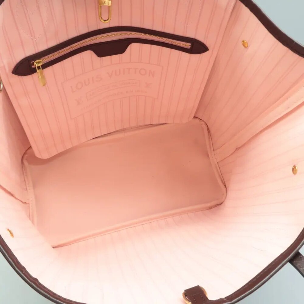 100% Auth Louis Vuitton Neverfull MM Brown W/P Damier Ebene Canvas Shoulder Bag - Picture 8 of 12